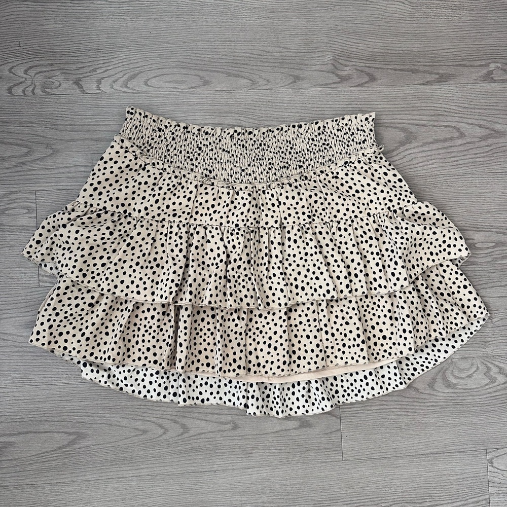 Francesca's Collections Black and White Tiered Mini Skirt